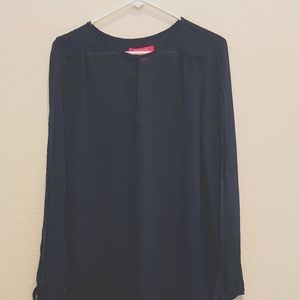 CATHERINE MALANDRINO Navy Blue Blouse Size XL